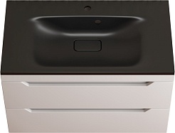 Style Line Тумба с кварцевой раковиной антрацит Остин 80 подвесная белая матовая – фотография-1